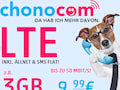 Der Mobilfunkanbieter chonocom hat neue LTE-Tarife, z.B. mit 3 GB, im Angebot