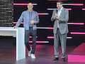 Telekom-Chef Tim Httges (l.) ist 1,93 Meter gro, sein Partner Marcelo Claure von SoftBank (r.) kommt auf 1,98 Meter