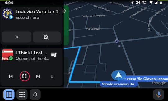 Neues Splitscreen-Men in Android Auto