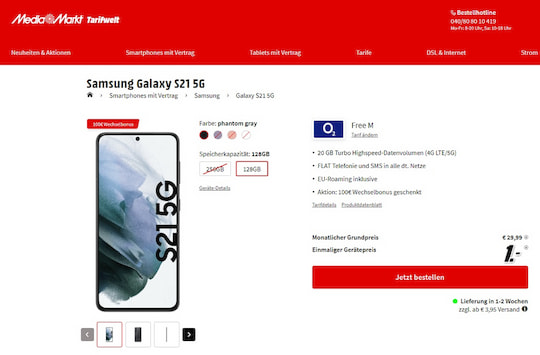 Galaxy S21 bei Media Markt