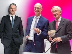 von links: Der knftige Aufsichtsratchef Frank Appel, der alte und neue Telekom CEO und rechts der bisherige Aufsichtsratschef Ulrich Lehner.