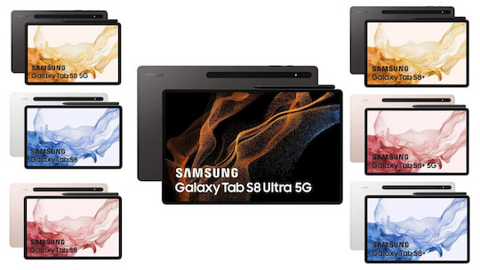 Das Galaxy Tab S8 kommt in Schwarz, Silber und Pink