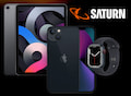 Apple Days bei Saturn, u.a. im Angebot iPad Air (2020), iPhone 13 und Apple Watch Series 7 (v.l.)