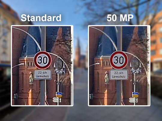 Standard-Modus vs. 50-Megapixel-Modus