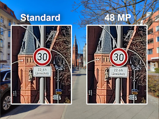 Standard-Modus vs. 48-Megapixel-Modus