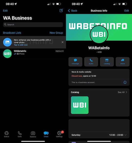 Die Banner-Funktion von WhatsApp Business
