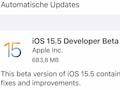 iOS 15.5 Beta 3 verfgbar
