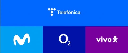 Mit diesen Markenlogos ist Telefnica weltweit vertreten.