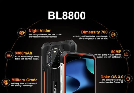 Blackview BL8800 (Pro) - Outdoor-Smartphones, denen nicht so schnell die Puste ausgeht.