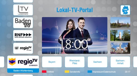 Im Lokal-TV-Portal lassen sich alle deutschen Lokal-TV-Sender streamen