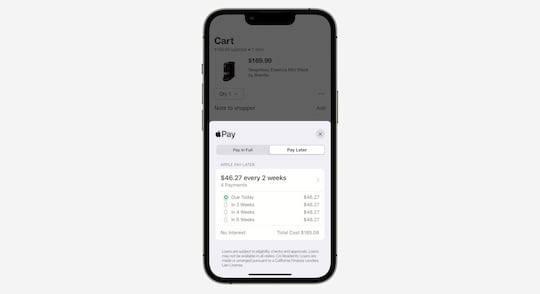 Pay later bei Apple Pay