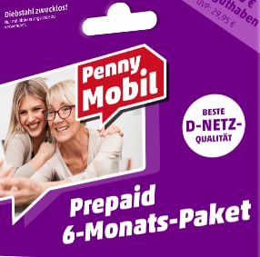 Ab Monat mit mehr Datenvolumen: Das 6-Monats-Paket von Penny Mobil