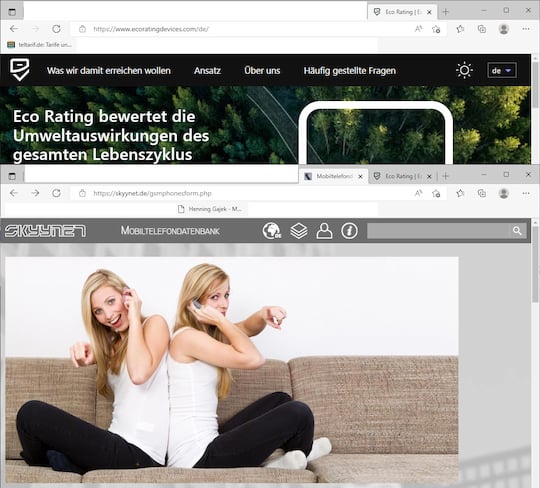 Das private Handydatenbank-Portal www.skyynet.de darf die Daten von Eco-Rating ohne Lizenz nicht anzeigen