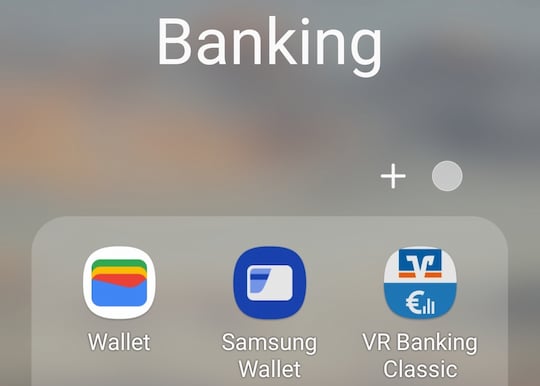 Google Wallet im Men auf einem Samsung-Smartphone