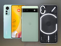 Xiaomi 12 Lite (l.), Pixel 6a (M.) und Nothing Phone (1)