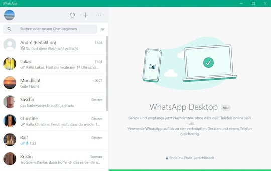 Das neue WhatsApp-Programm fr Windows