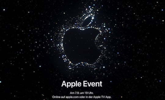 Keynote-Teaser auf der Apple-Homepage