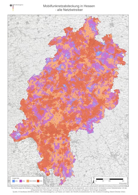 Breitband-Monitor-Karte fr Hessen. Versorgungslcken einzelner Netzbetreiber sind so nicht sichtbar