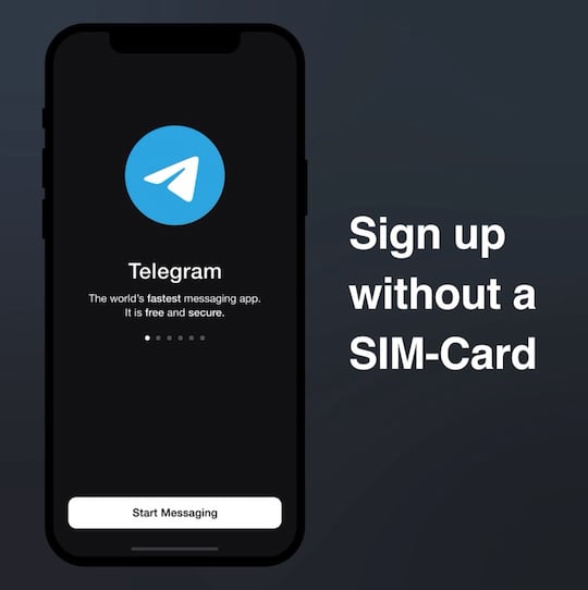 Fr Telegram braucht man keine SIM-Karte mehr