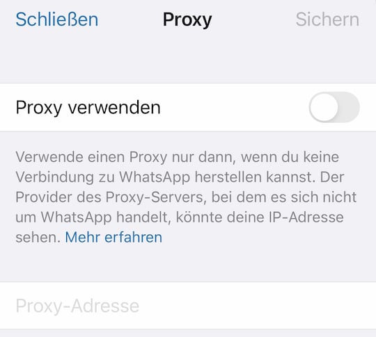 Proxy-Men bei WhatsApp