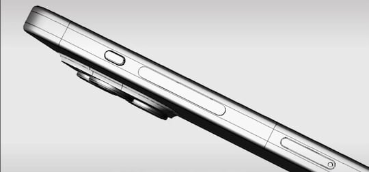 Renderbild zeigt iPhone 15 mit Solid-State-Tasten