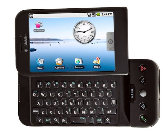 Das erste Gert mit Android: Das HTC Dream (Telekom G1).