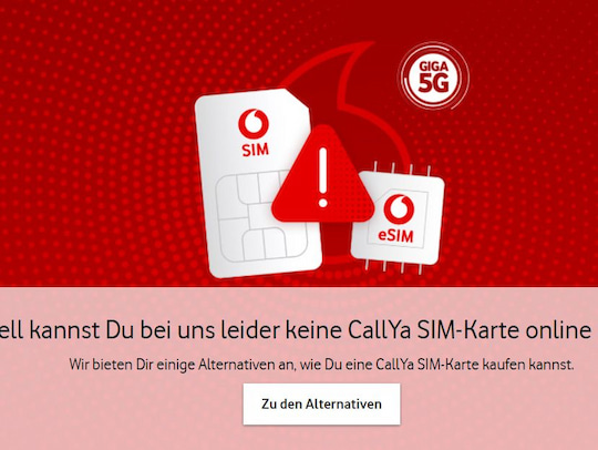 Kein Online-Verkauf von Vodafone CallYa