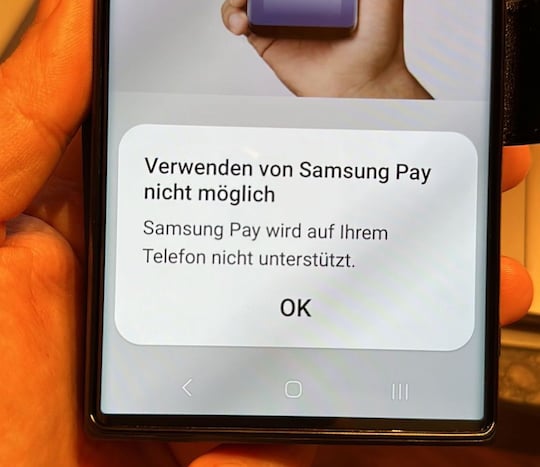 Samsung-Dienst auf einem Samsung-Smartphone nicht nutzbar