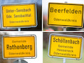 Drei selbstndige Gemeinden (mit Ortsteilen) und die Stadt Beerfelden haben sich 2018 zur Stadt Oberzent zusammengeschlossen