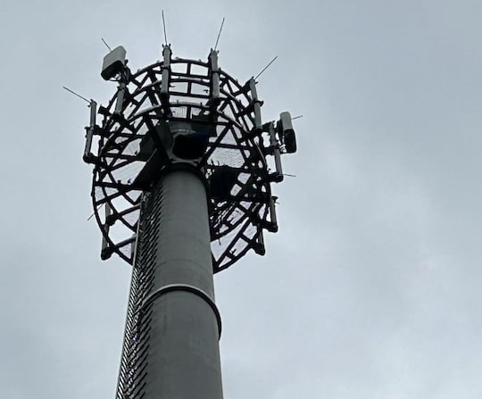 Der DFMG/Telekom-Sendemast in Oberzent-Olfen ist baulich fertig. Aktiver Sendestart knnte bis Sommer 2024 sein
