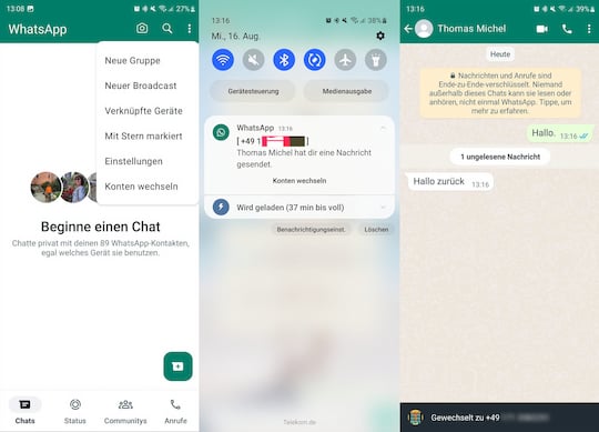 WhatsApp-Multi-Account-Feature ausprobiert