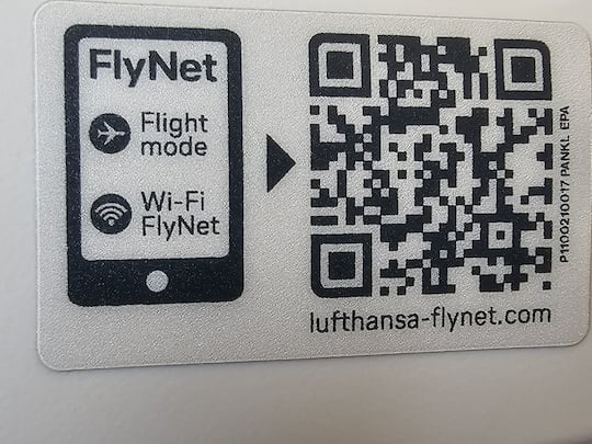 Info zum FlyNet-Zugang am Sitzplatz im Flugzeug