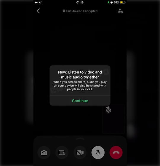 Audio fr das WhatsApp-Screen-Sharing naht