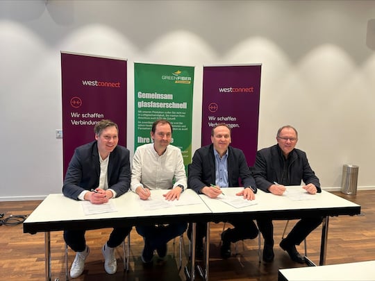 Westconnect und Greenfiber unterzeichneten einen Kooperationsvorvertrag, der den weiteren Ausbau von Glasfasernetzen in Bad Oeynhausen und Umgebung regelt 