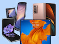 Foldables unter sich: Galaxy Z Flip, Motorola Razr, Galaxy Z Fold 2 und Huawei Mate Xs