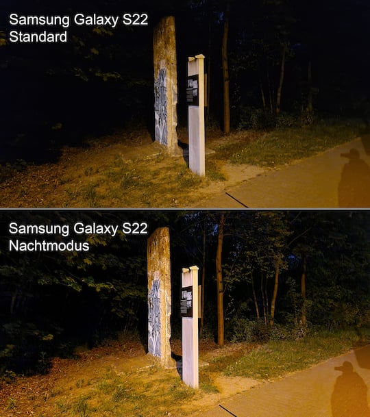 Samsung Galaxy S22: Standard- vs. Nachtmodus