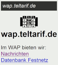 wap.teltarif.de in WML 1.1