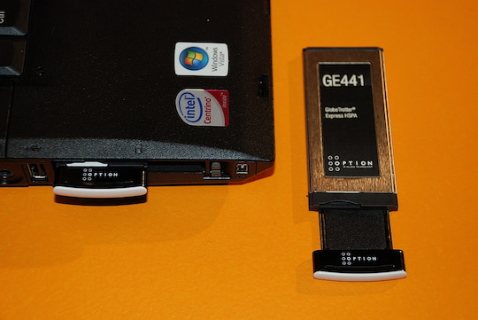 Beispiel einer damaligen PCMCIA-Datenkarte fr HSDPA