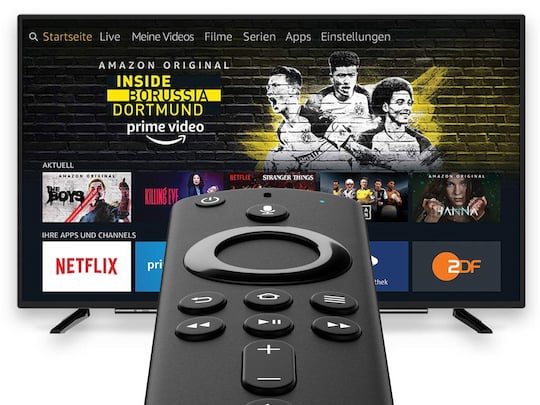 Amazon Fire TV auf einem Fernsehbildschirm