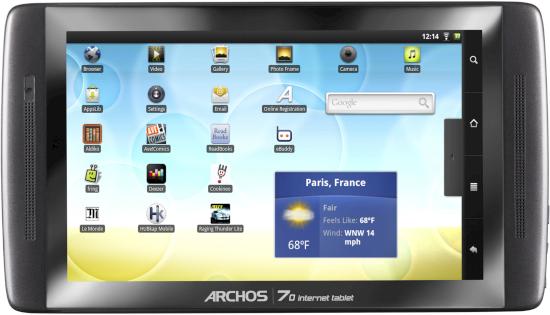Archos 7<SMALL>0</SMALL> Internet Tablet